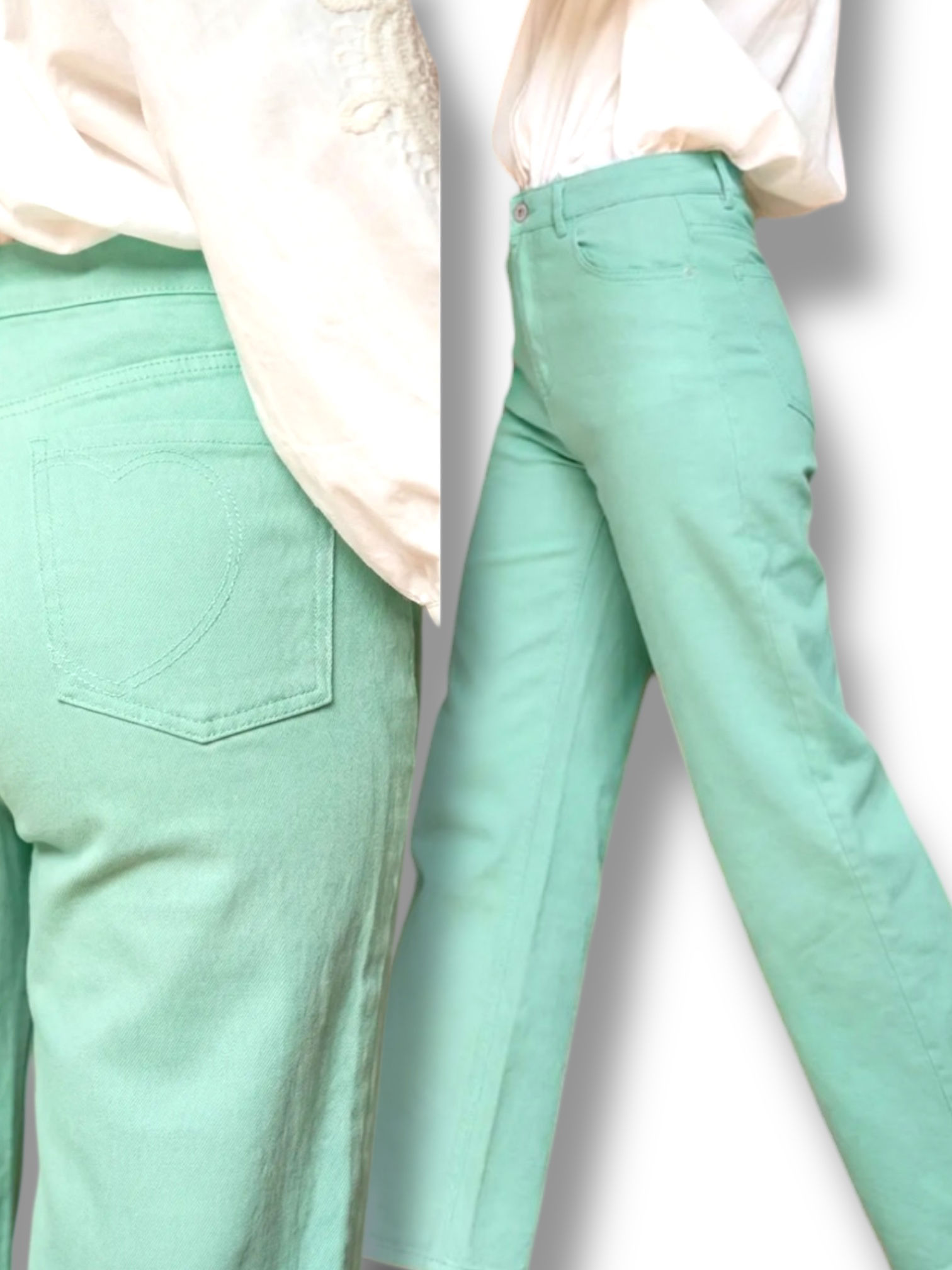 Prachtige jeans muntgroen 