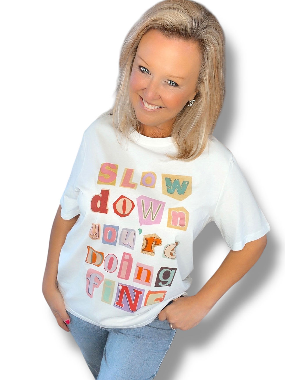 Thumbnail: T-shirt met kleurige tekst