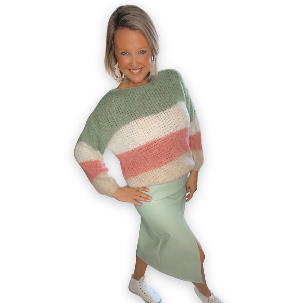 Thumbnail: Lederlook rok met split muntgroen 