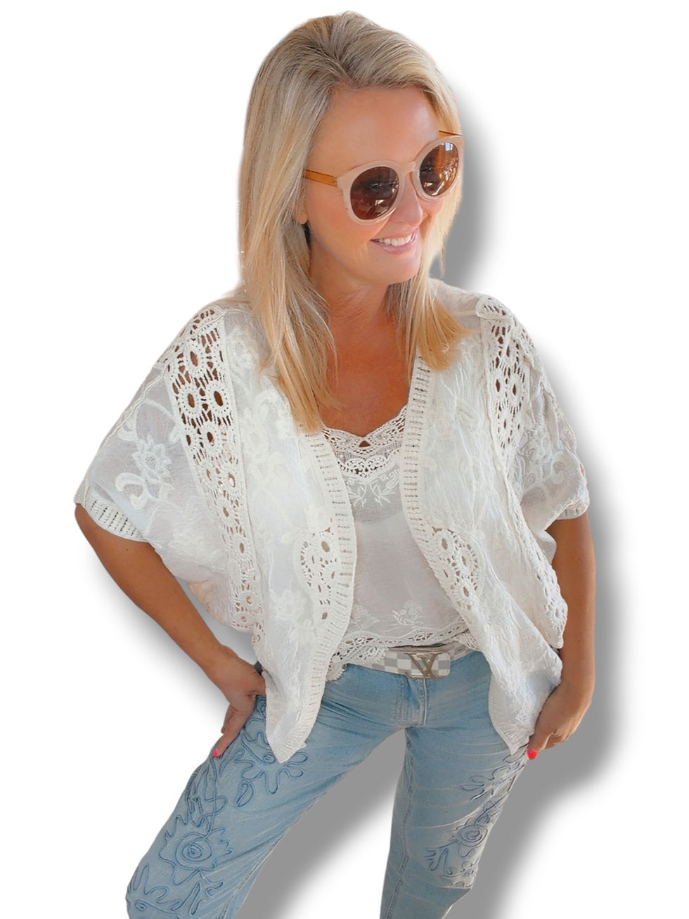 Thumbnail: Bohemian gilet ecru