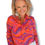 Thumbnail: Kleurrijke blouse satin look geel/oranje/paars