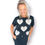 Thumbnail: T-shirt zwart met hartjes in reliëf 