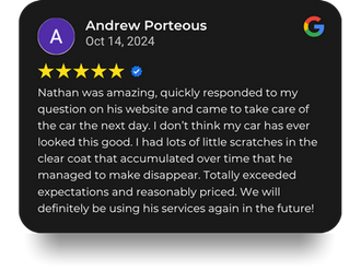 5.0 Google Rating for Shine On Detailing Solutions