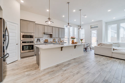 Modern open-concept kitchen and living area