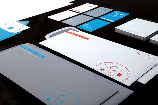 Branded business cards, envelopes, and stationery