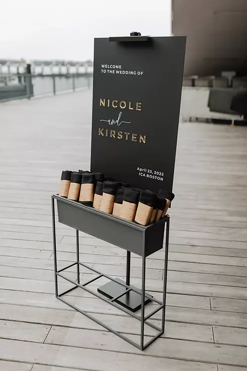 Nicole & Kirsten wedding welcome sign at Hudson Yards