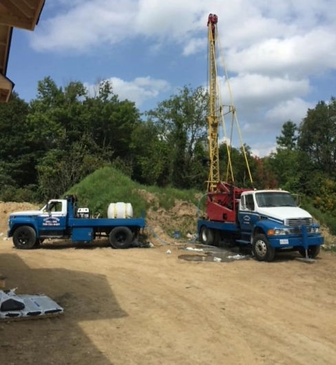 Drilling rig and utility truck for water line installation