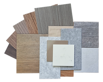 Selection of tile and grout samples in various textures.