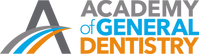 Academy of General Dentistry logo with stylized grey A, blue, orange.