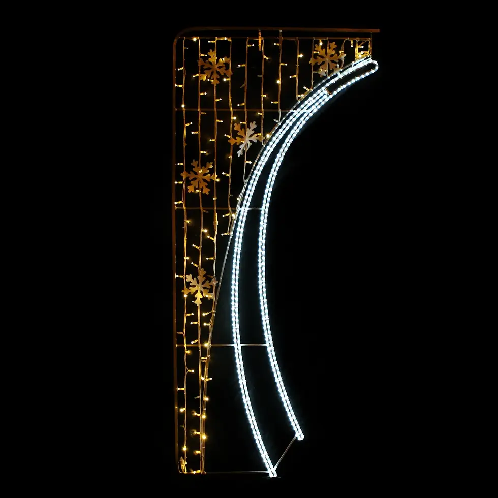 Lygtepæl lysfigur 237x106cm og 5% led som glimter