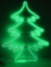 Juletræ i grøn neon led 81x63cm