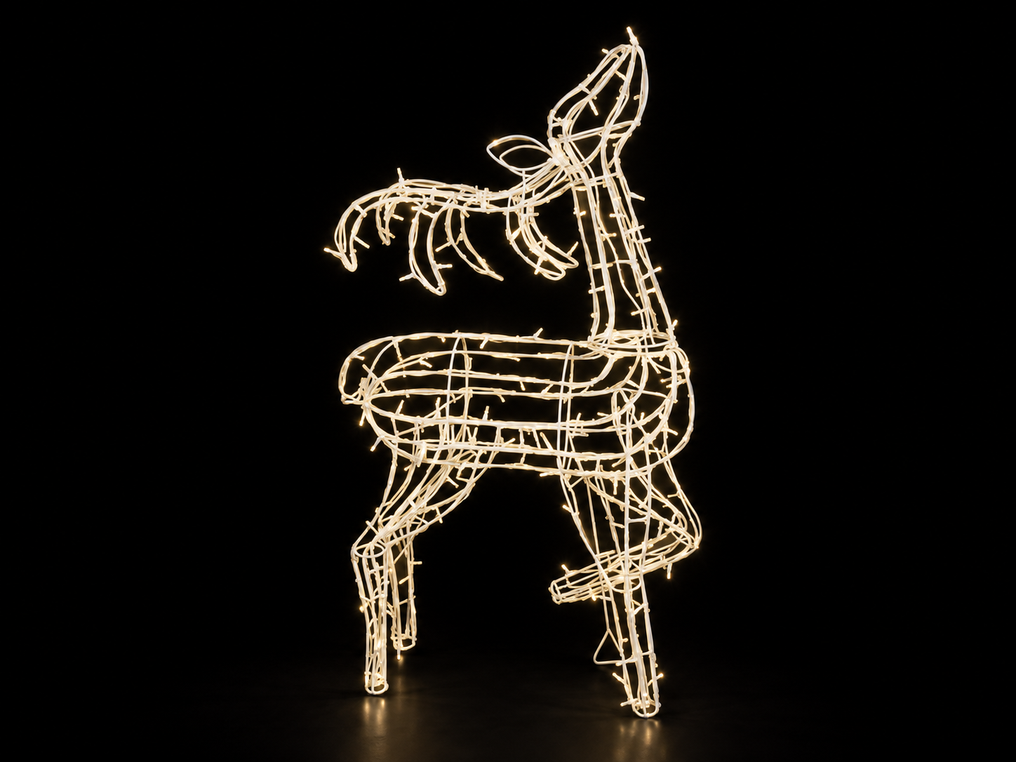 3D rensdyr med løftet hoved og ben 98x55cm 260 led