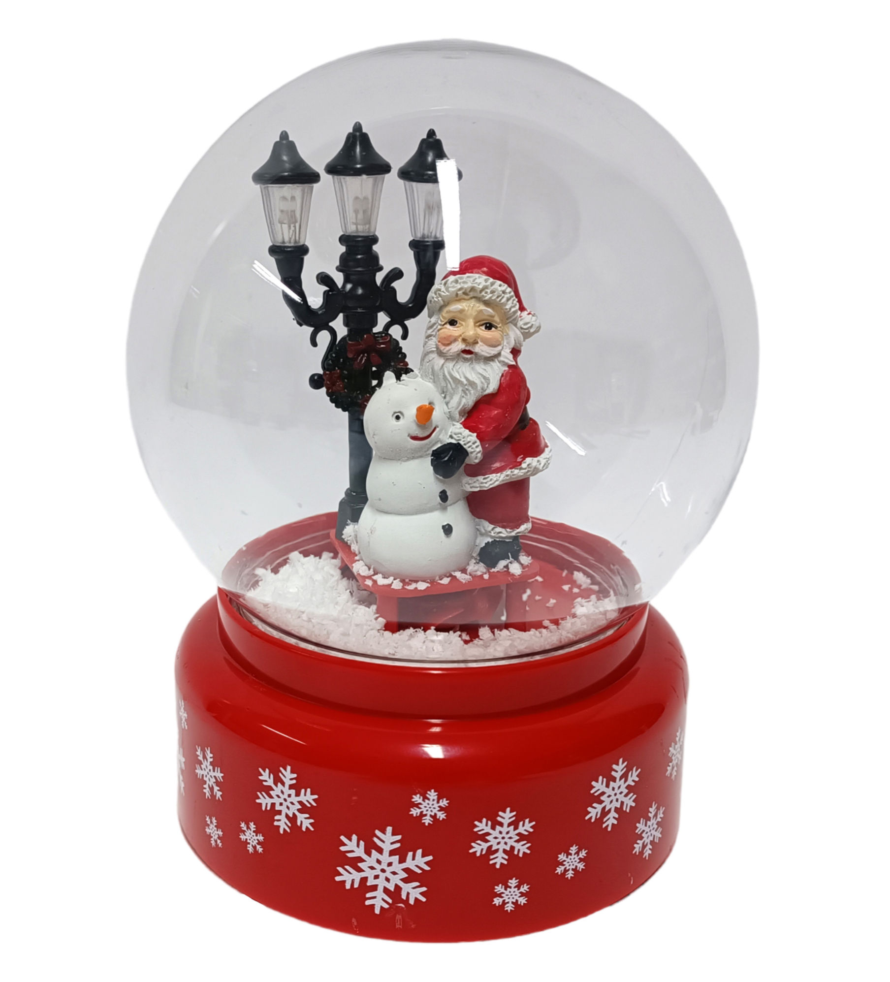 Sne kugle med julemand og snemand