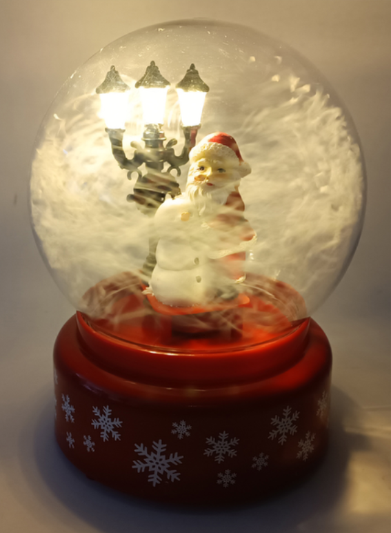 Sne kugle med julemand og snemand