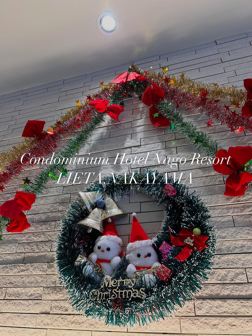 もうすぐクリスマスですね🎄リエッタ中山もクリスマスツリーやプレゼントも飾り付けなどクリスマスカラー一色です。ラウンジでゆったりとクリスマスを感じながらコーヒーをいただくのもいいですね♪沖縄フルーツランドのお隣にあるホテル「コンドミニアムホテル名護リゾート「リエッタ中山」リエッタ中山は9階建、全40室となります。