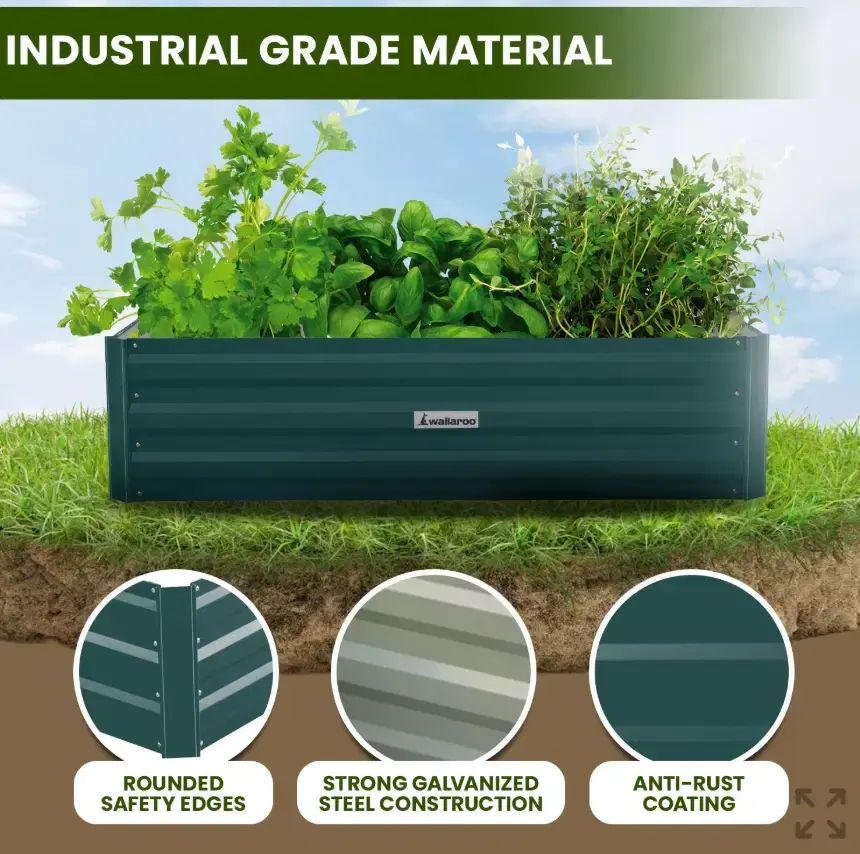 Thumbnail: UrbanGrow 120 Raised Garden Bed GREEN– 120 x 60 x 30cm