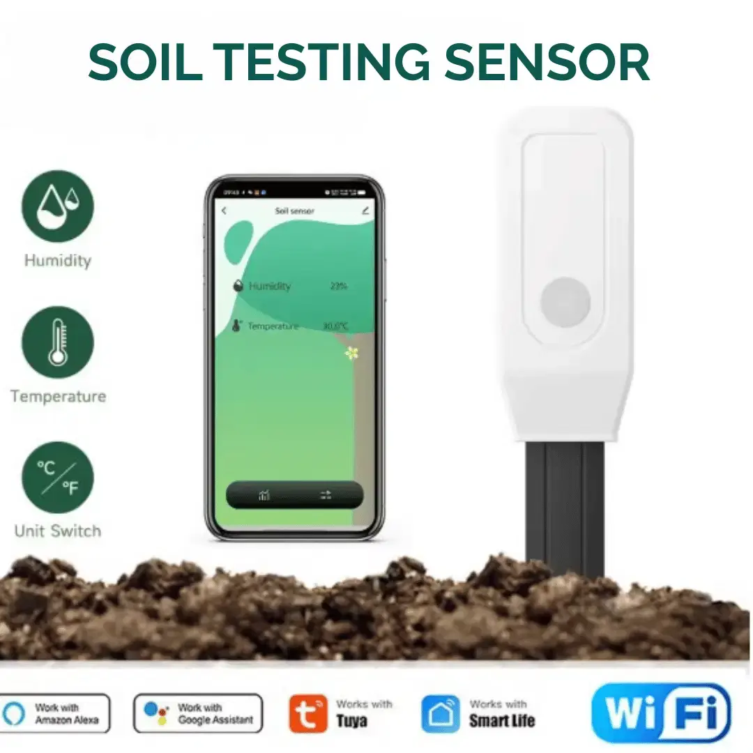 Smart WiFi Soil Tester – Real-Time Temperature, Humidity & Moisture Sensor