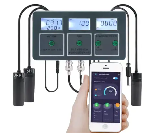 Smart WiFi 8-in-1 Water Quality Tester for Hydroponics, Aquariums & Pools