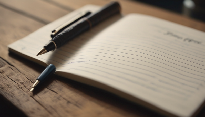 A pen sitting on a pad of paper