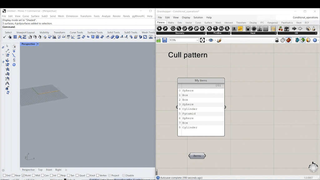 Step 1: Cull pattern in Grasshopper