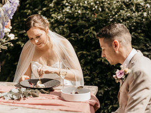 Bruidspaar aan het genieten van prive chef services