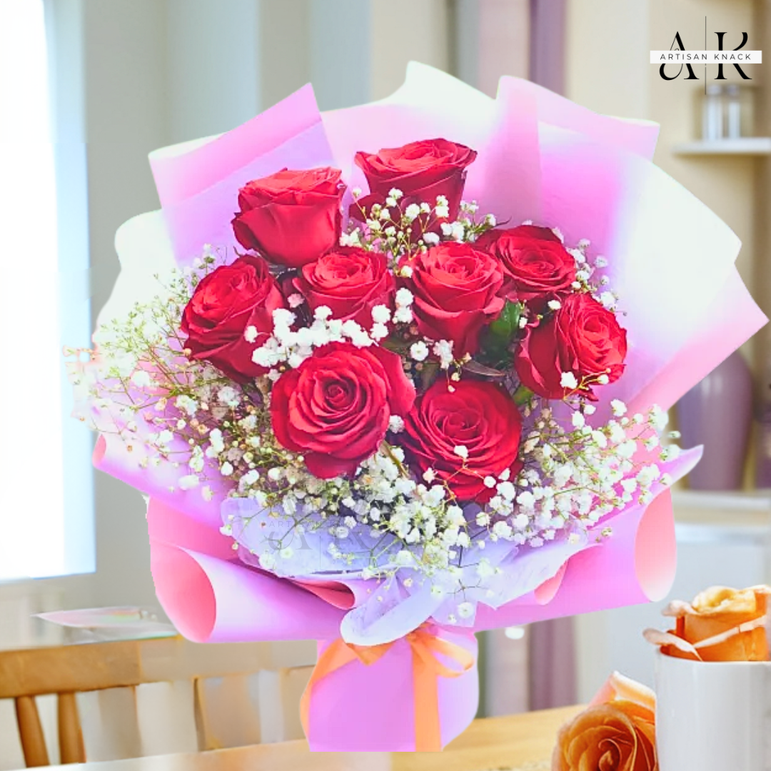 9 Red Roses Bouquet