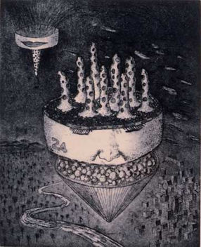 《夜 The Night》凹版蝕刻、細點腐蝕 Etching,Aquiant2007.jpeg