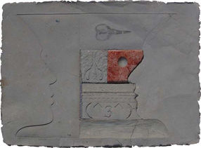 《器形系列Ⅱ-1：剪刀 Series of Battles Ⅱ-1：Scissors》95×118cm 紙漿、鉛筆 Paper Pulp,Pencil2006關渡美術館收藏.jpe