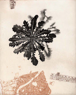 《版圖系列Ⅱ-1 Series of Maps Ⅱ-1》
凹版蝕刻、藍膜版畫 Etching,Aquatint,Image-On 20×25cm 2006