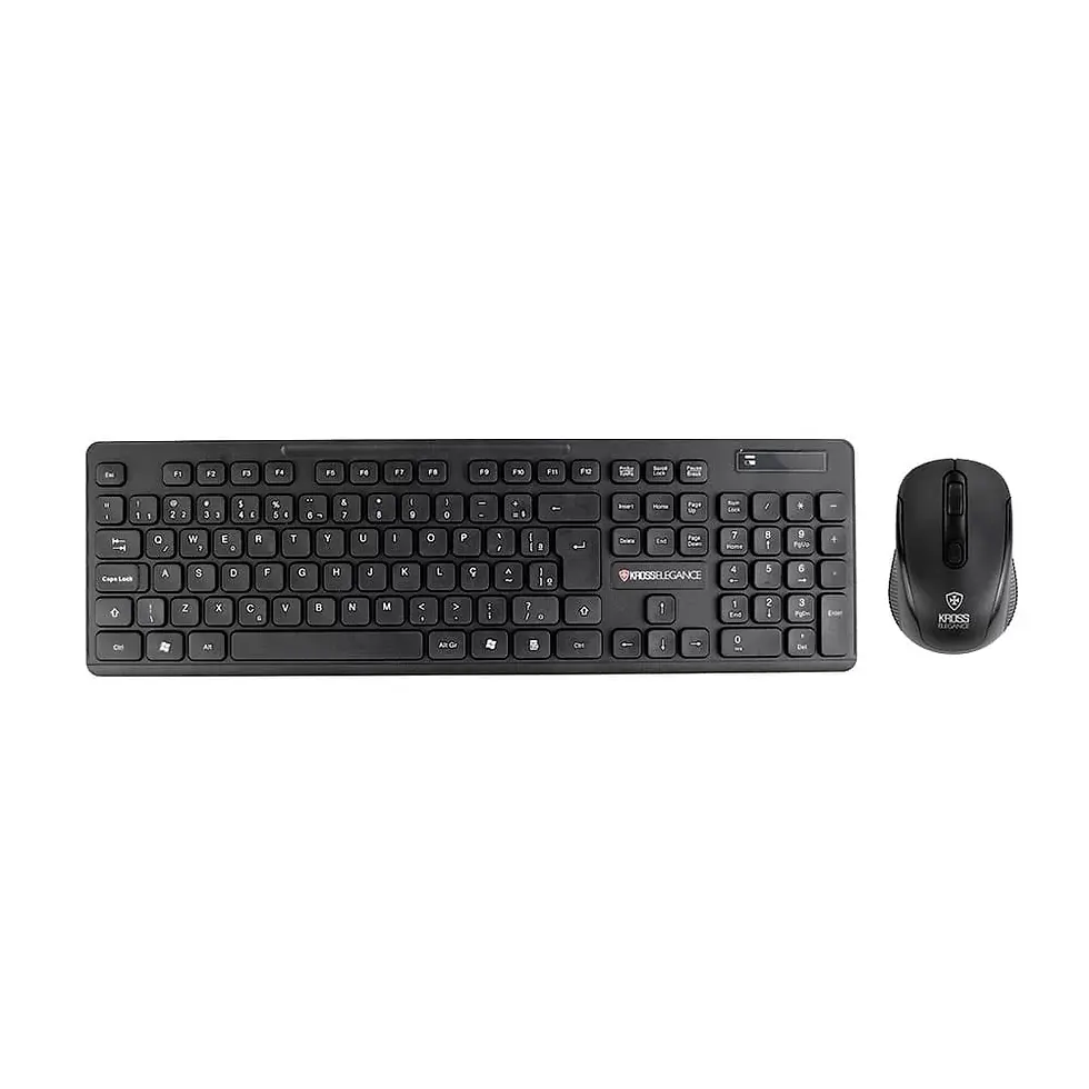 Miniatura: Combo kross teclado e mouse usb, sem fio, elegance - ke-km558v1 preto