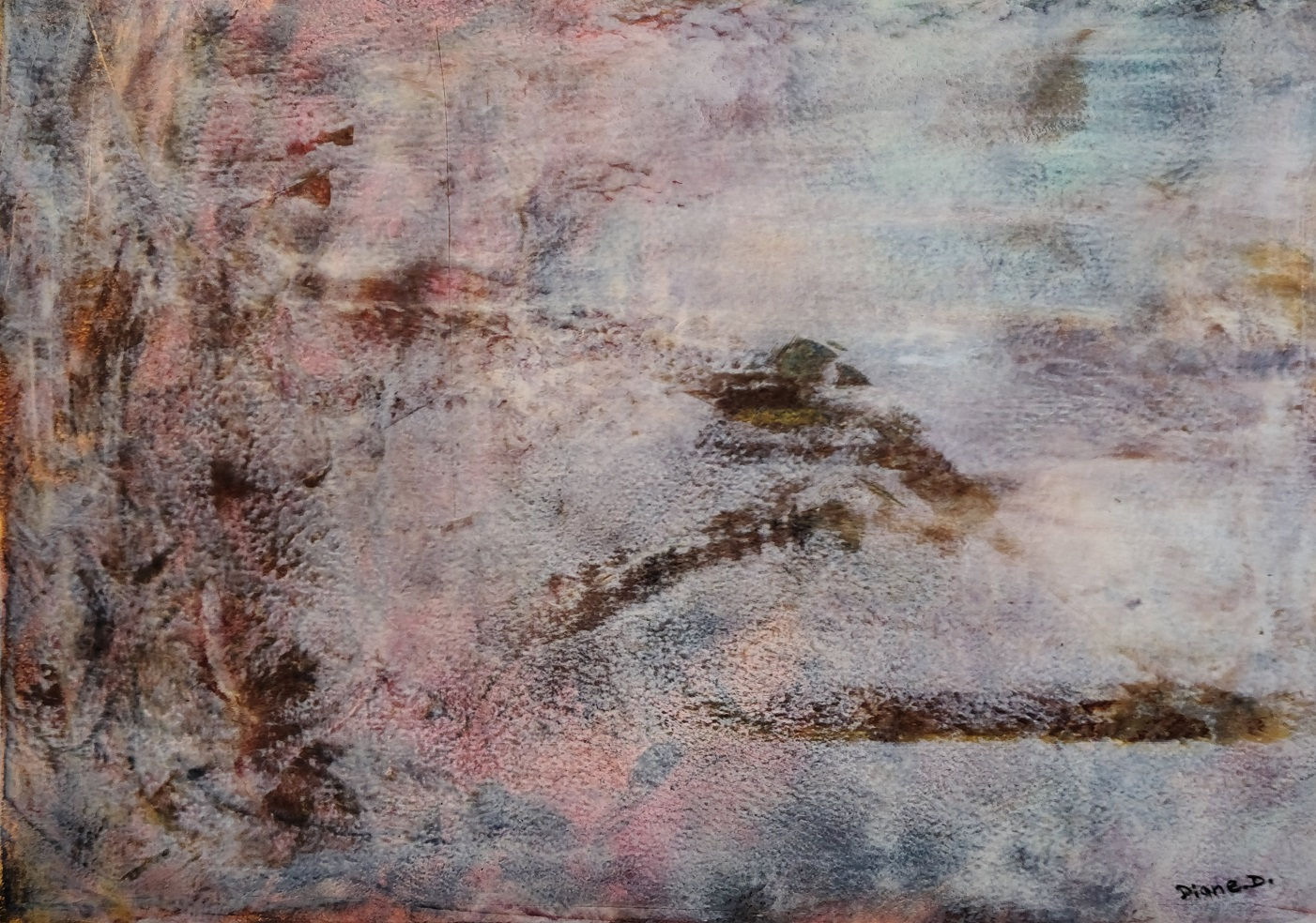 Peinture abstraite de couleur blanc et brun