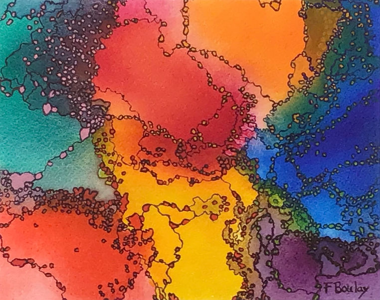 Sentiers lumineux
Aquarelle 
Style : abstrait 
Format : 8 x 10 pouces (20 x 25 cm) 
Support : papier aquarelle 
Système d’accrochage : Œillet et fil d’acier inclus 
Certificat d’authenticité 
Encadrement : inclus 
Frais de livraison : Non inclus
Non disponible 