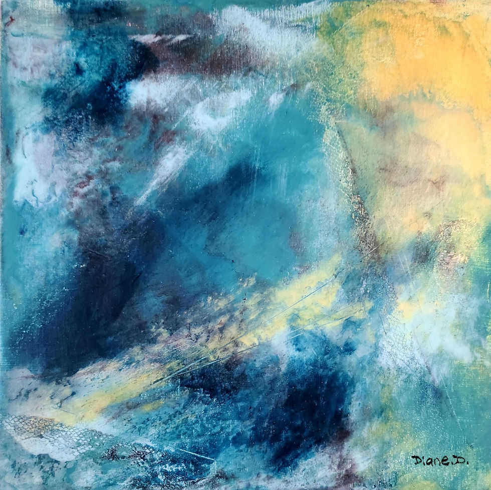 Peinture abstraite contemporain mini 3 sur panneau de bois image rapprochée.