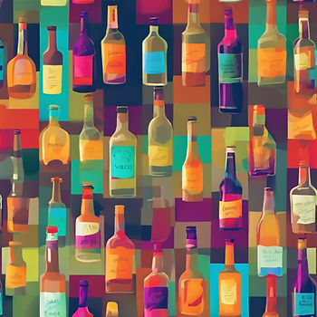 Colorful painted bottles