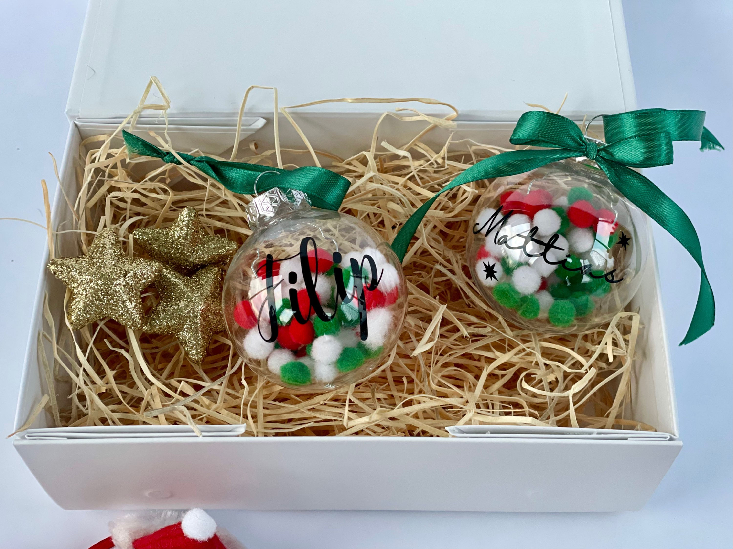 Färgglada julkulor, x2