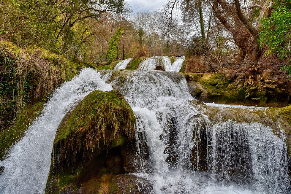 Cascading waterfalls.
