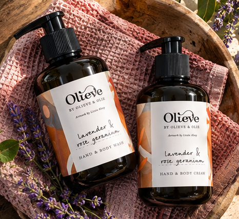 Olieve & Olie Lavender & Rose Geranium Wash & Cream Twin Set