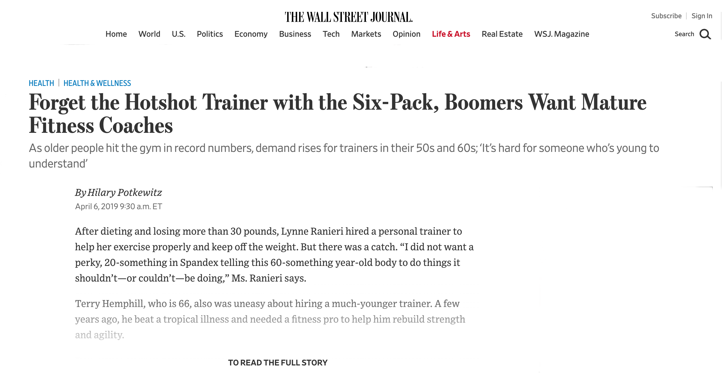 Published Articles Nj Carol Michaels Fitness