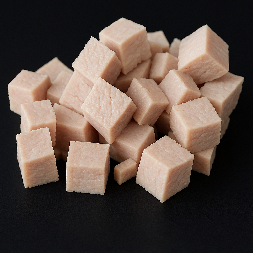 Dés de viande de dinde cuits