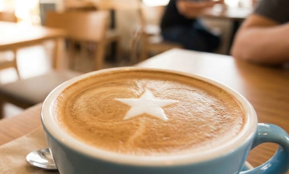 Latte with milk in the shape of one star