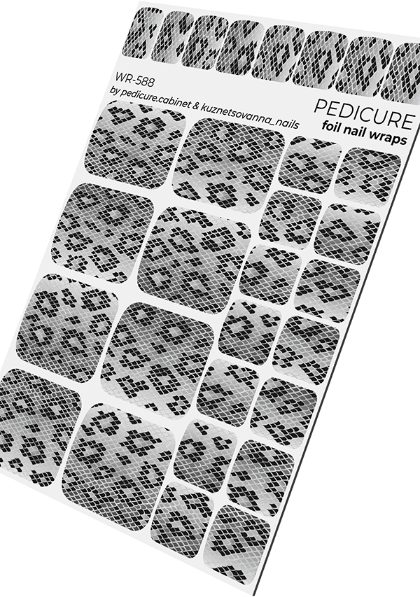 Pedicure Python. Grey. Silver foil WR-588