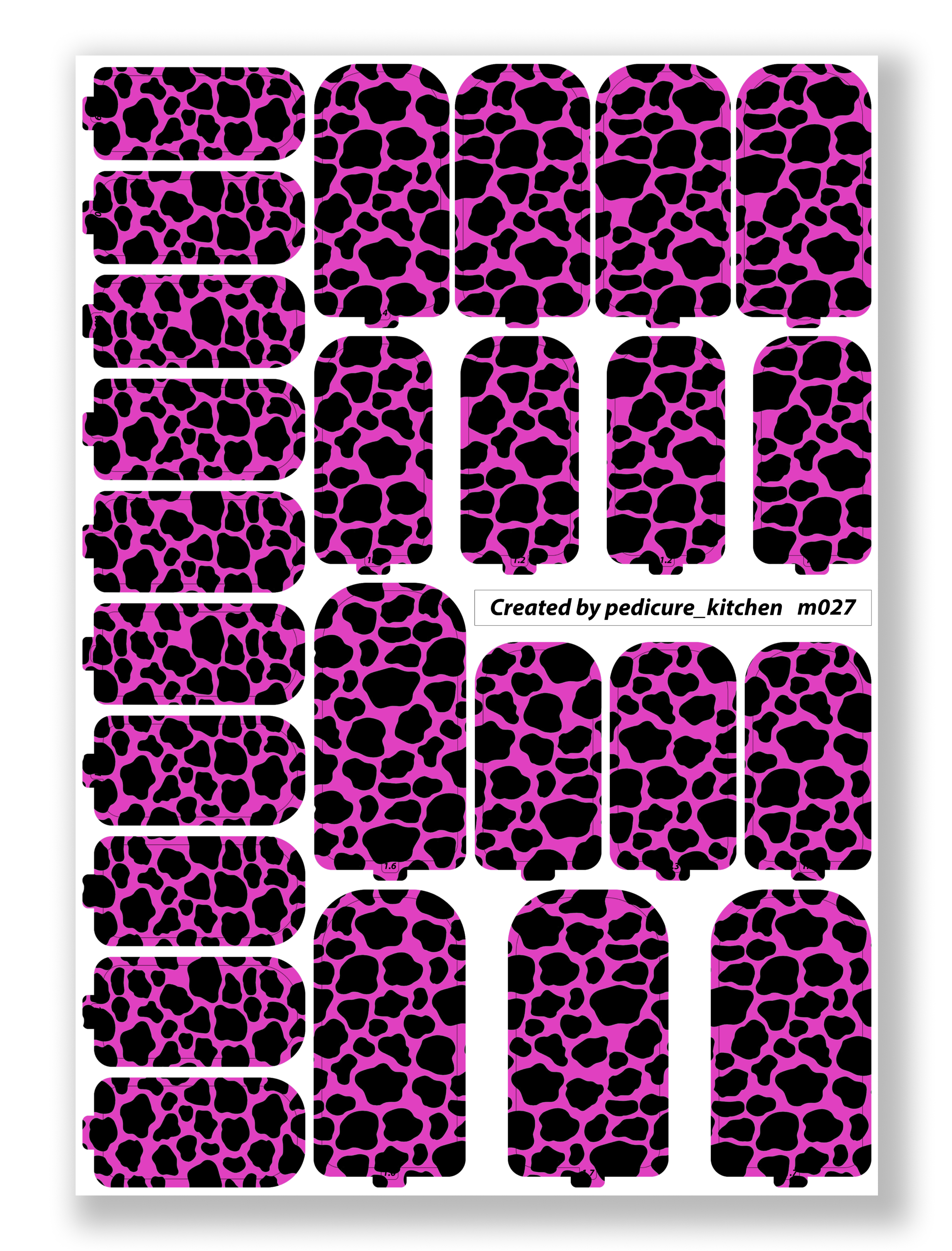 Manicure Neon dinosaur egg pink foil. Nail wraps M-027