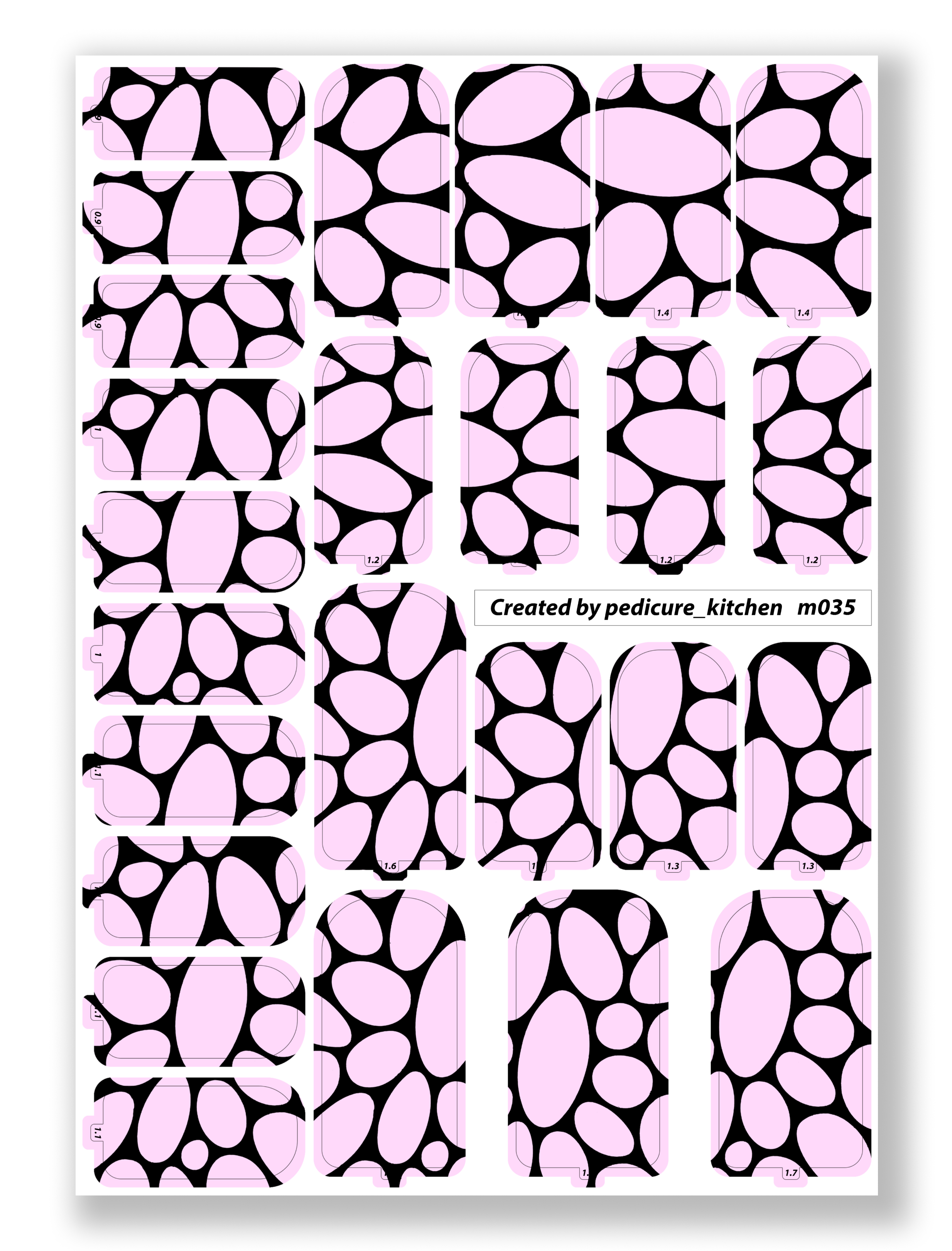 Manicure pink stone lines. Nail wraps M-035