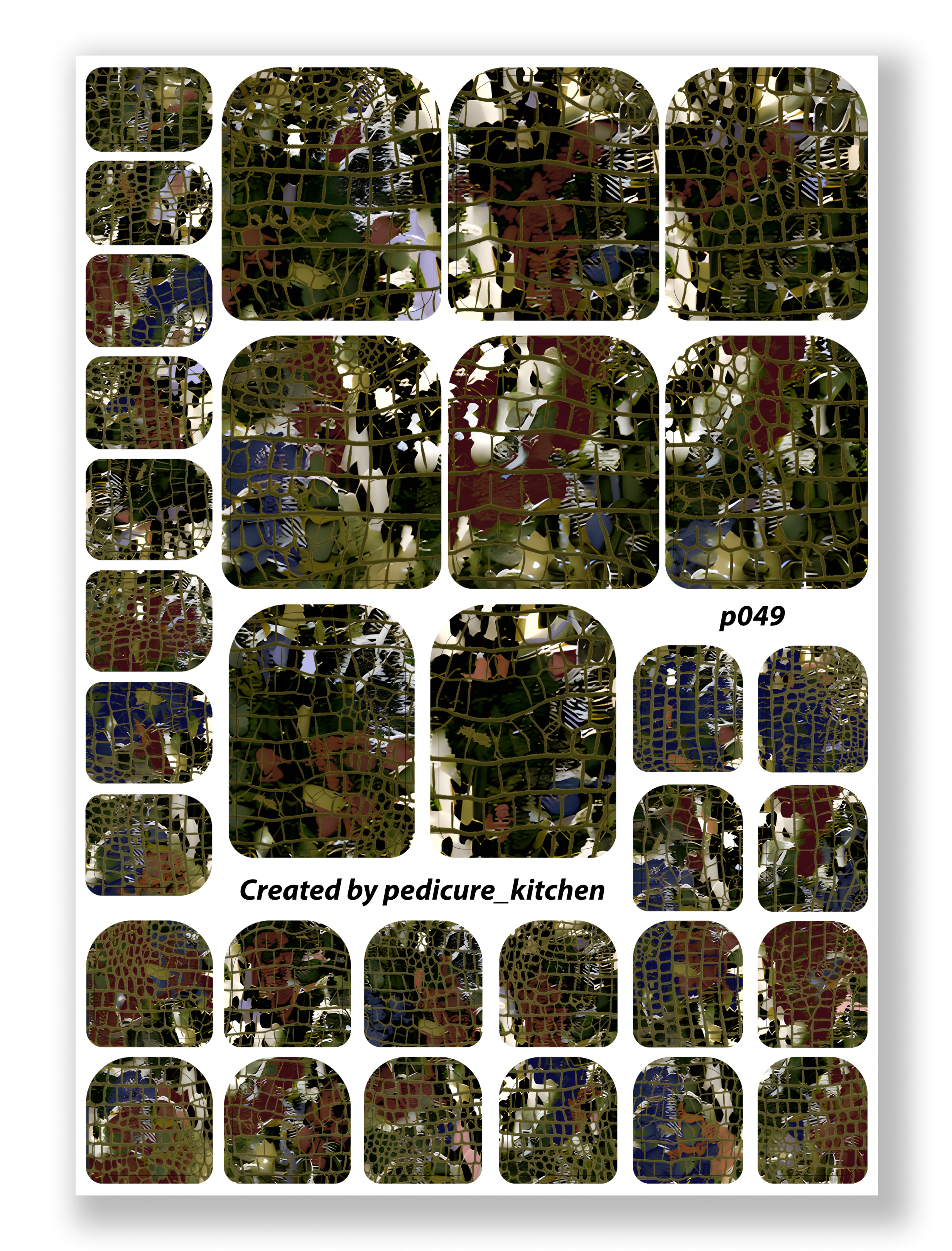 Pedicure GOLDEN FOIL CROCODILE P-049