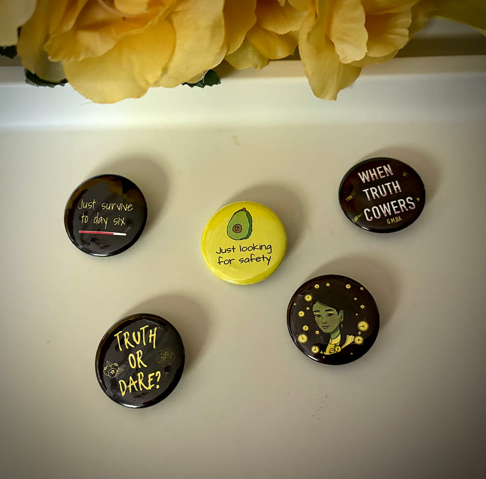 Thumbnail: When Truth Cowers Set of Pin Buttons - "When Truth Cowers" 