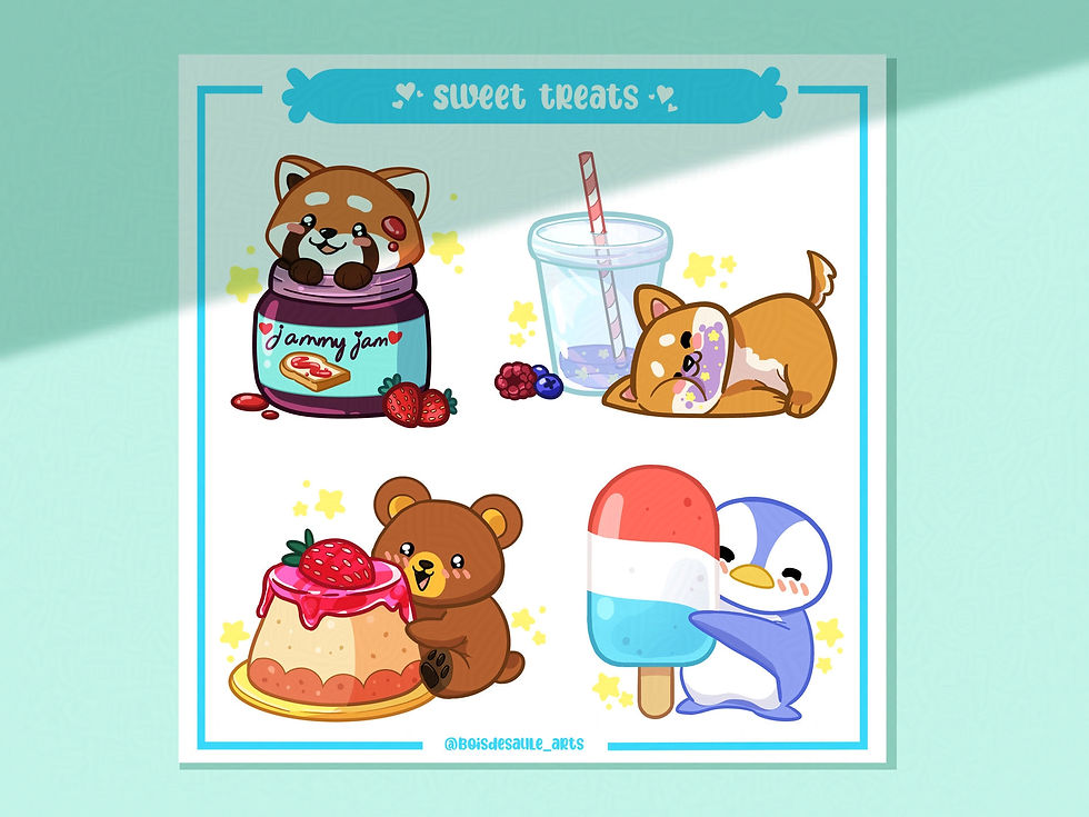 Thumbnail: Sweets Animal sticker sheet