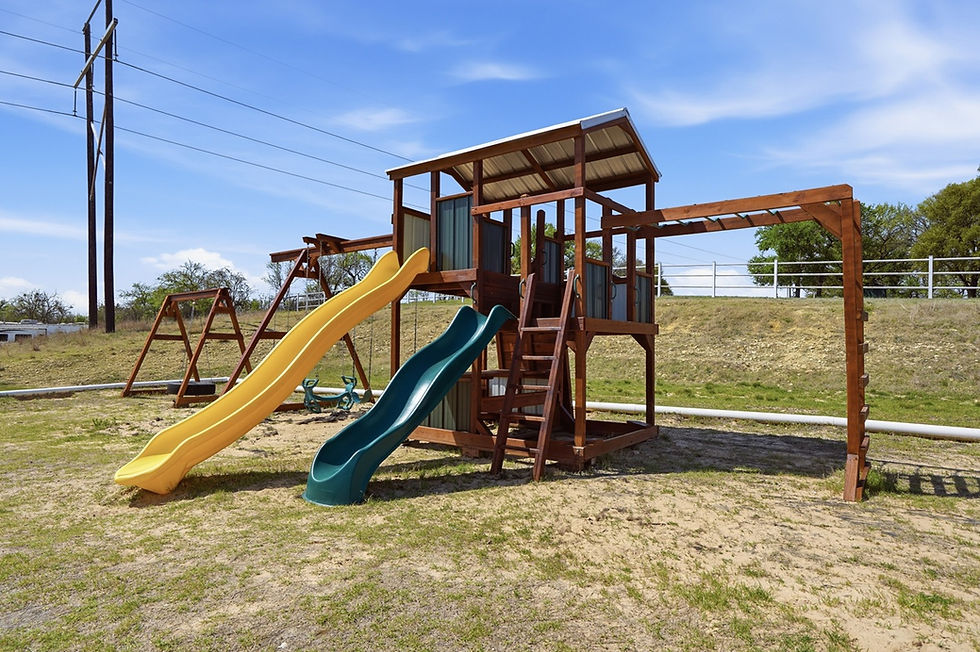 Playground for families at monthly RV sites near Fort Worth – peaceful extended stay RV park Parker County