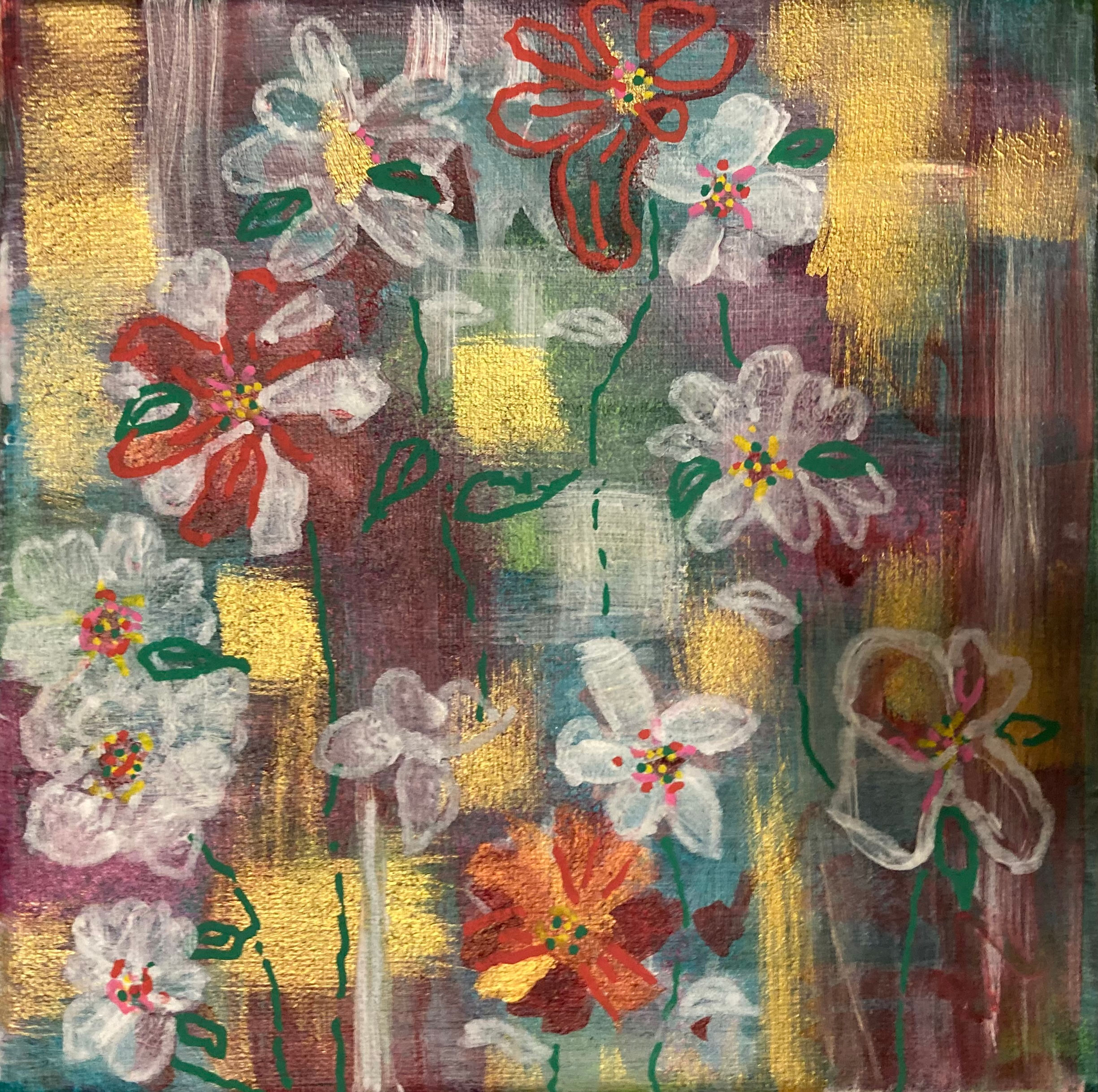 Abstract Blossoms & Gold