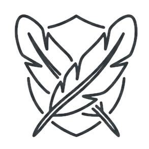 Feathers with a shield