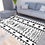 Thumbnail: African Tribal Mudcloth Area Floor Mat in White & Black
